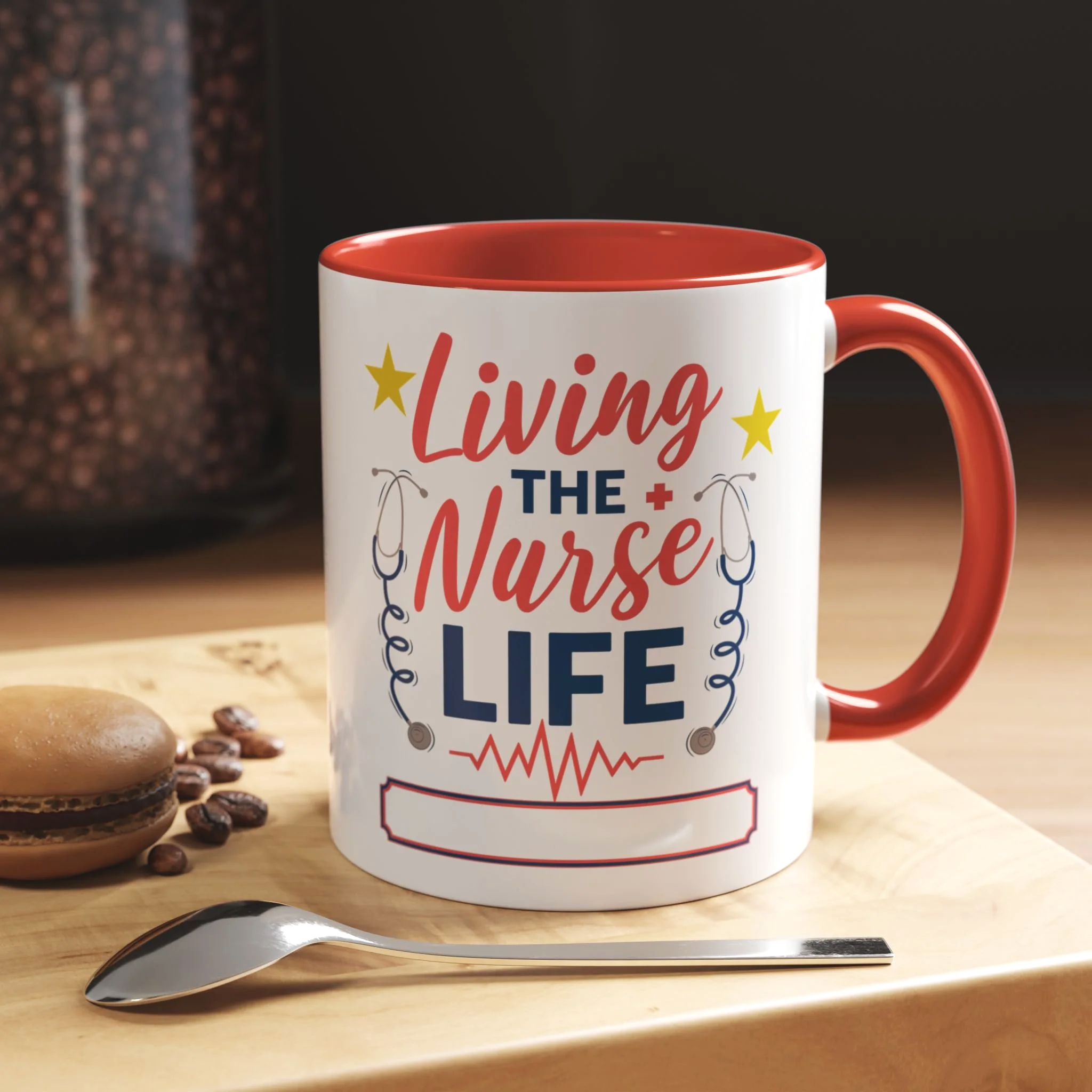 Personalized Nurse Coffee Mug – Custom Nurse Name Mug | Living the Nurse Life Gift | RN CNA LPN Appreciation Ceramic Coffee Cup