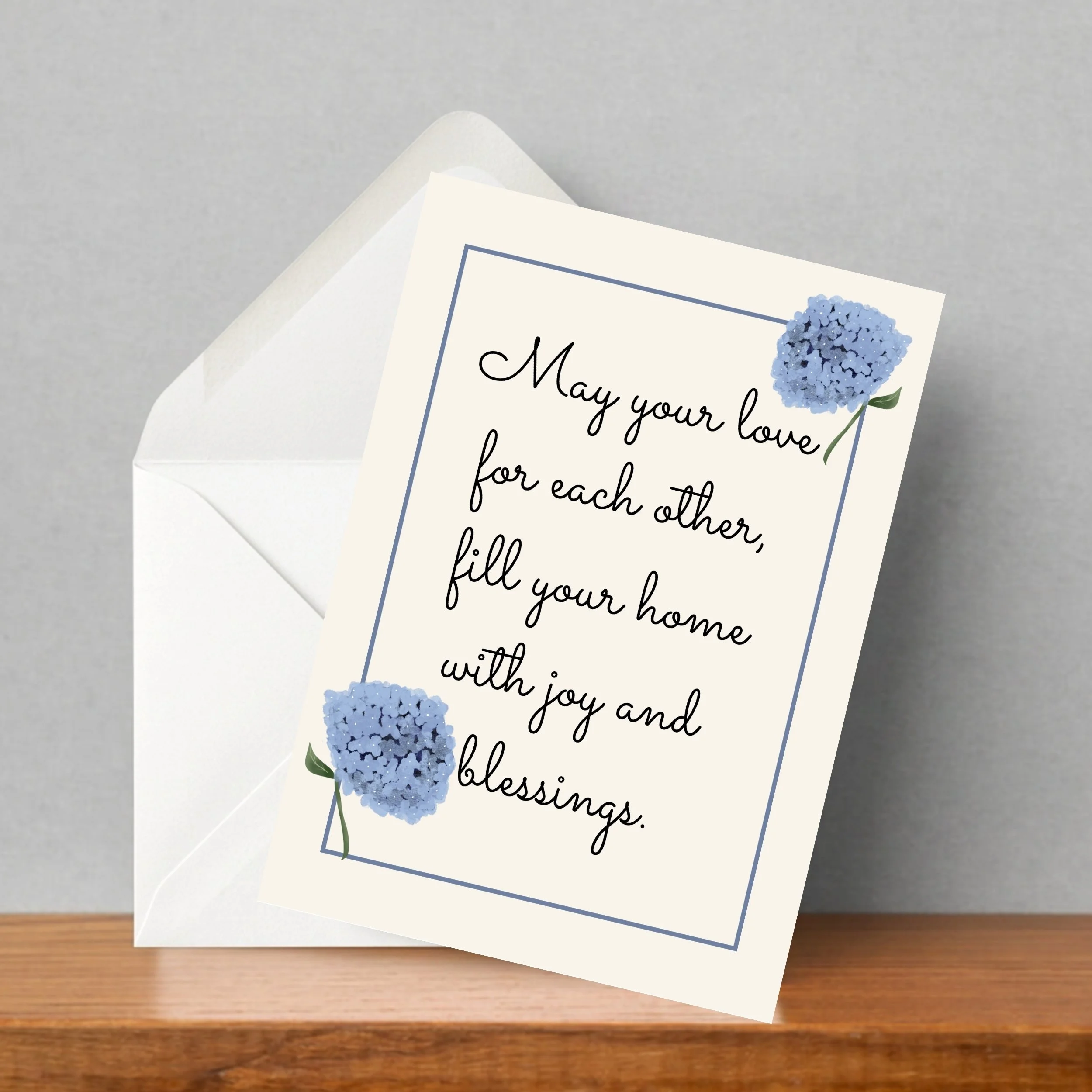 hydrangea wedding card with envelope.jpg