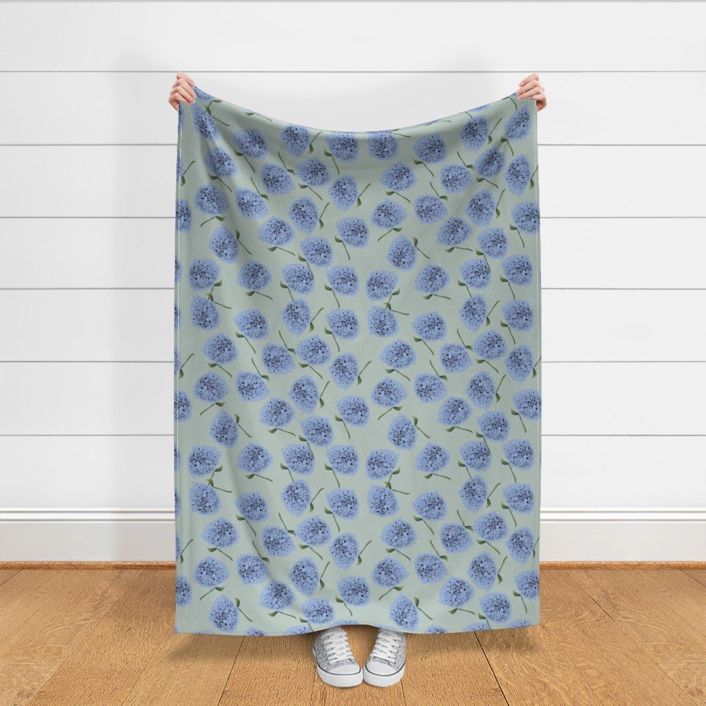 Blue Hydrangea Minky Blanket | Floral Throw Blanket | Cottagecore Cozy Blanket | Botanical Home Decor