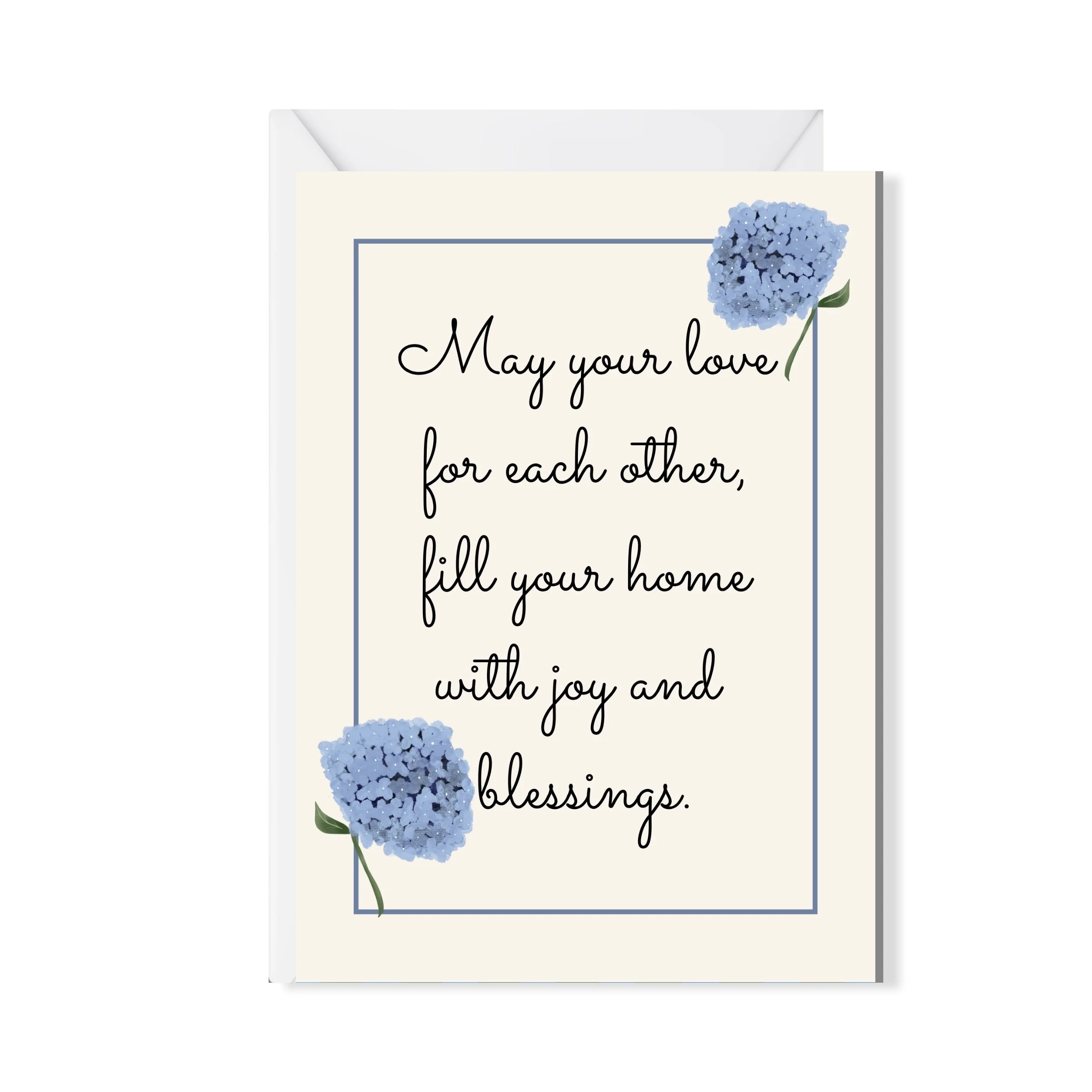 Hydrangea Love & Blessings Greeting Card | Wedding & Anniversary Card