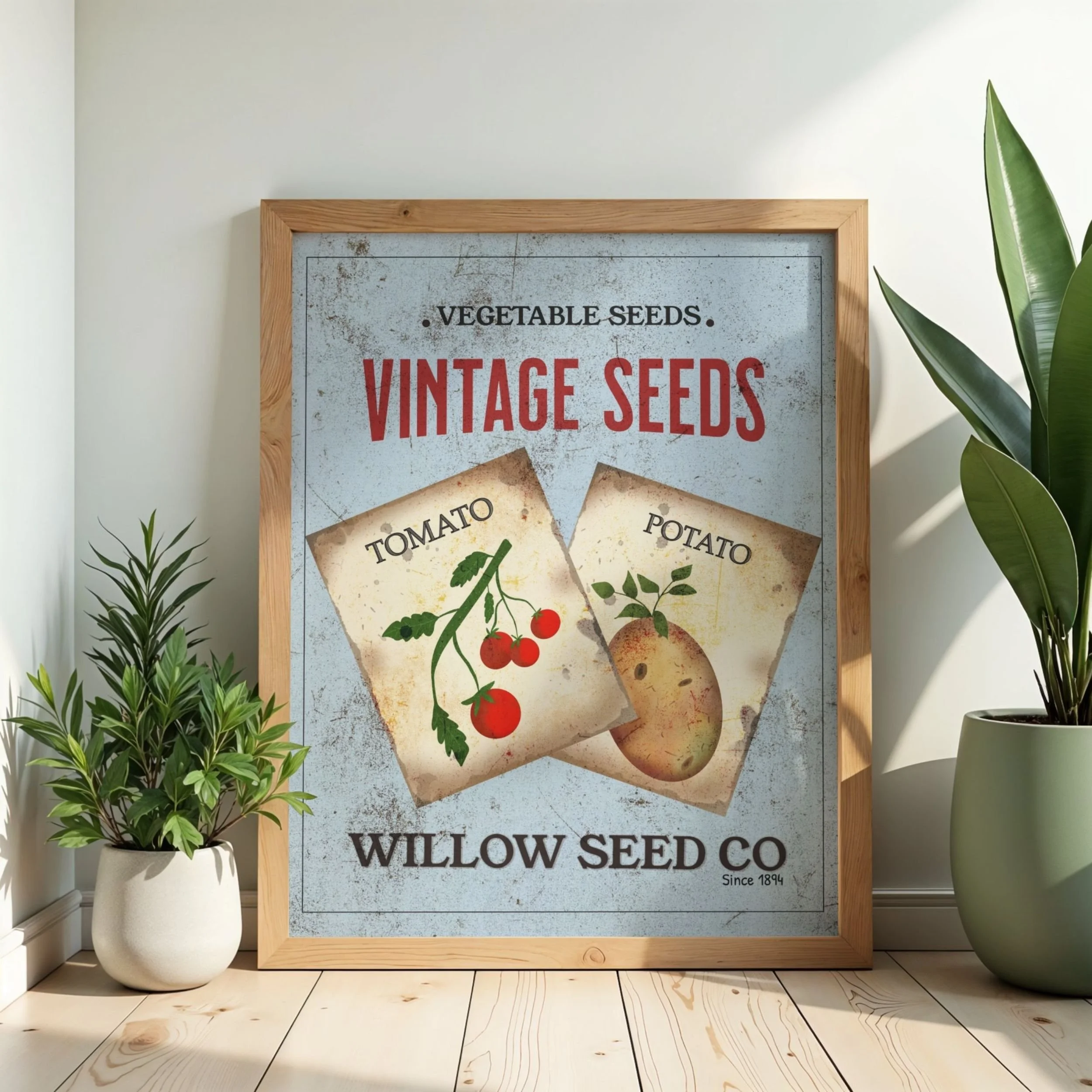 Copy of  Vintage Seeds Wall Print — Seed Packets Vegatable Art Print - Farmhouse Wall Art