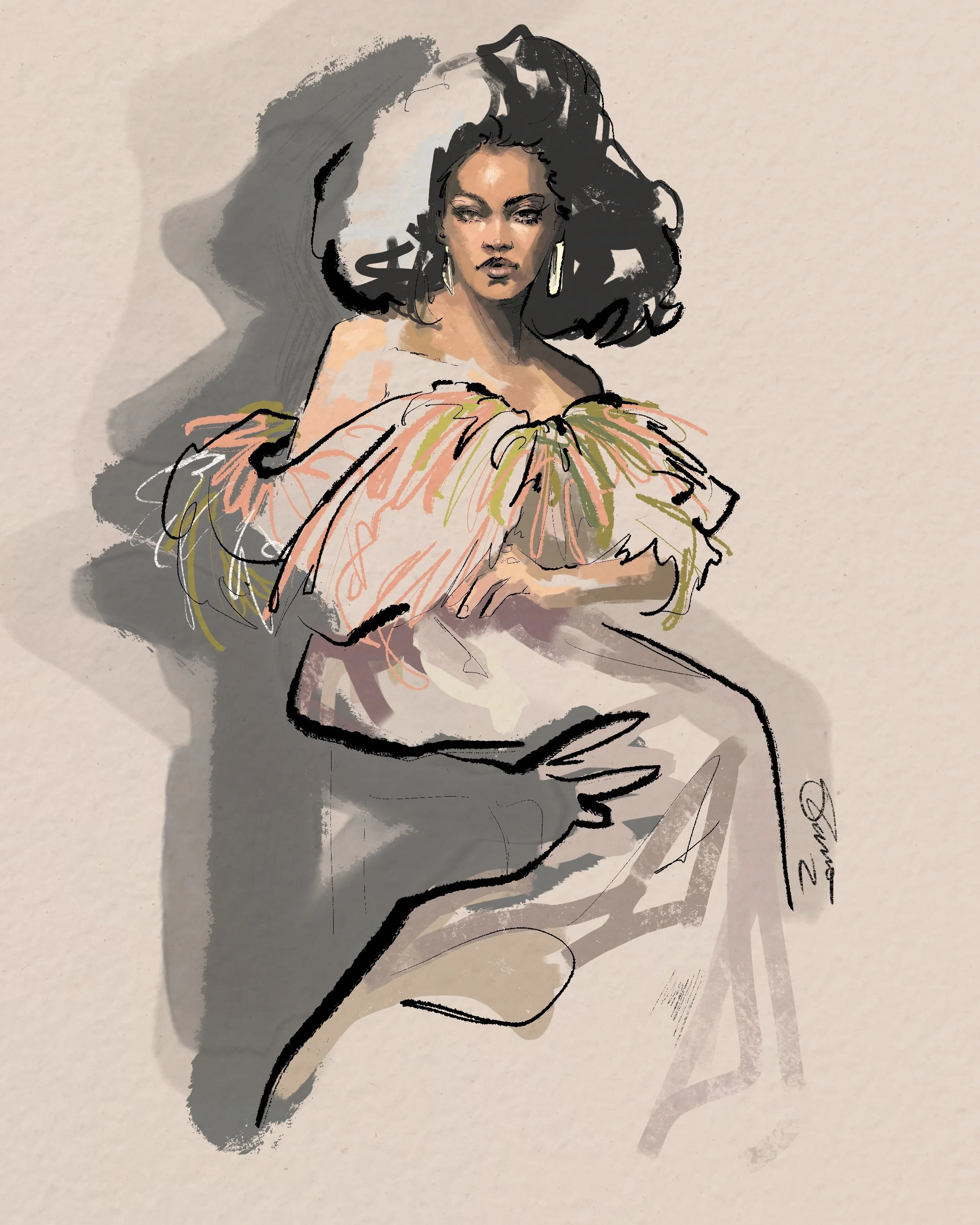 Rihanna - Fashion Illustration