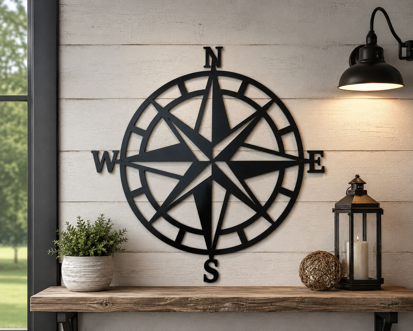 Metal Compass Sign