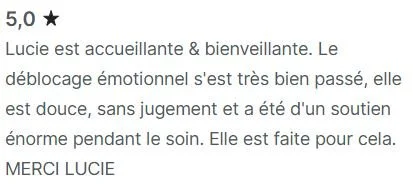 Avis client Planity sur une seance de deblocage emotionnel a Biarritz avec Lucie Salinas