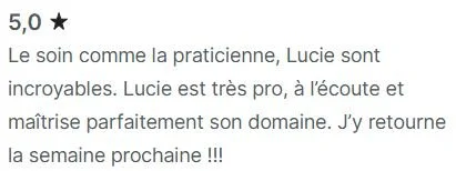 Avis client Planity sur une seance de drainage lymphatique corps a Biarritz avec Lucie Salinas