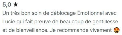 Avis client Planity sur une seance de deblocage emotionnel a Biarritz avec Lucie Salinas