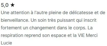 Avis client Planity sur une seance de deblocage emotionnel a Biarritz avec Lucie Salinas