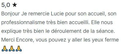Avis client Planity sur une seance de deblocage emotionnel a Biarritz avec Lucie Salinas