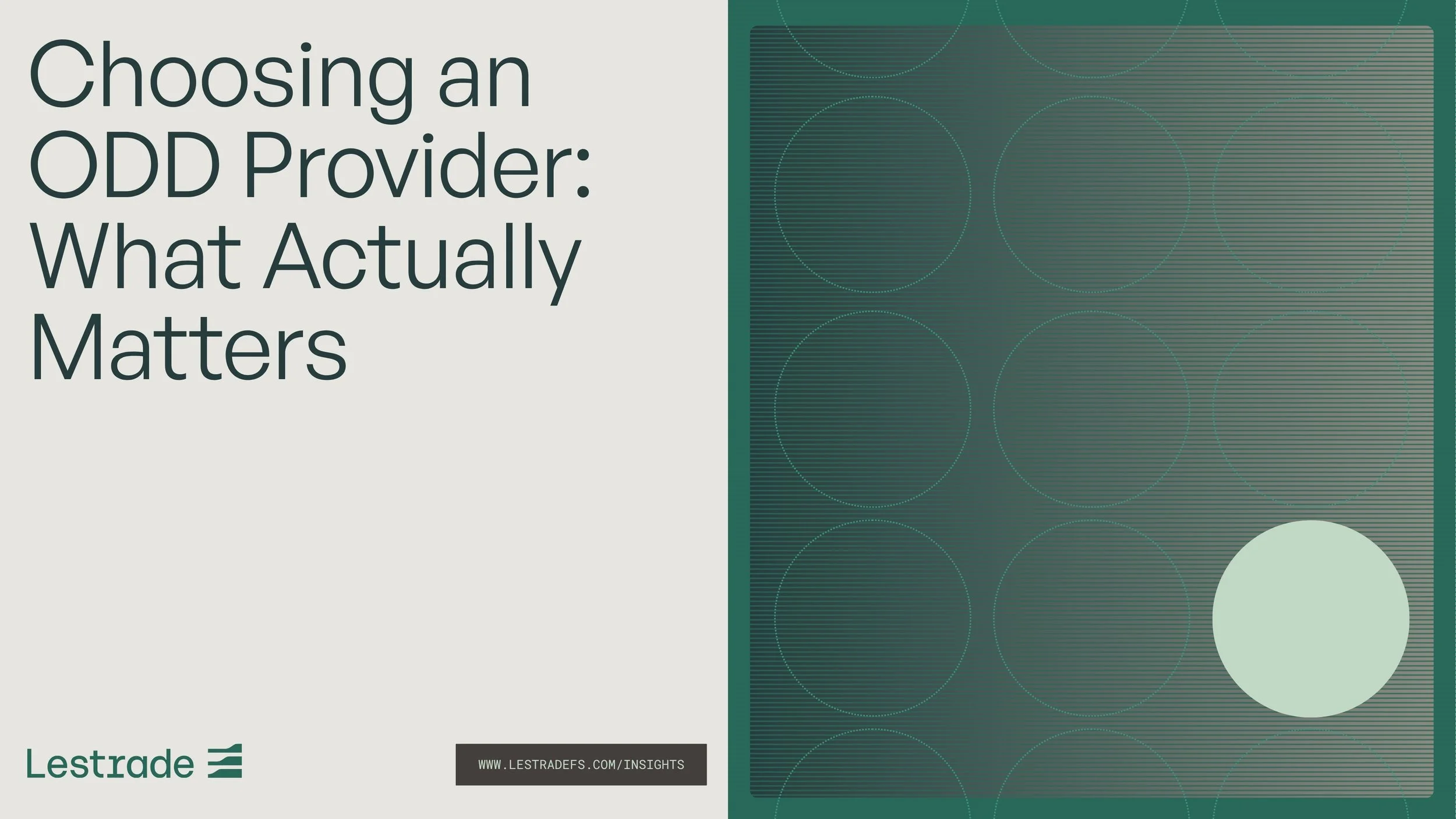 Choosing an ODD Provider: What actually matters