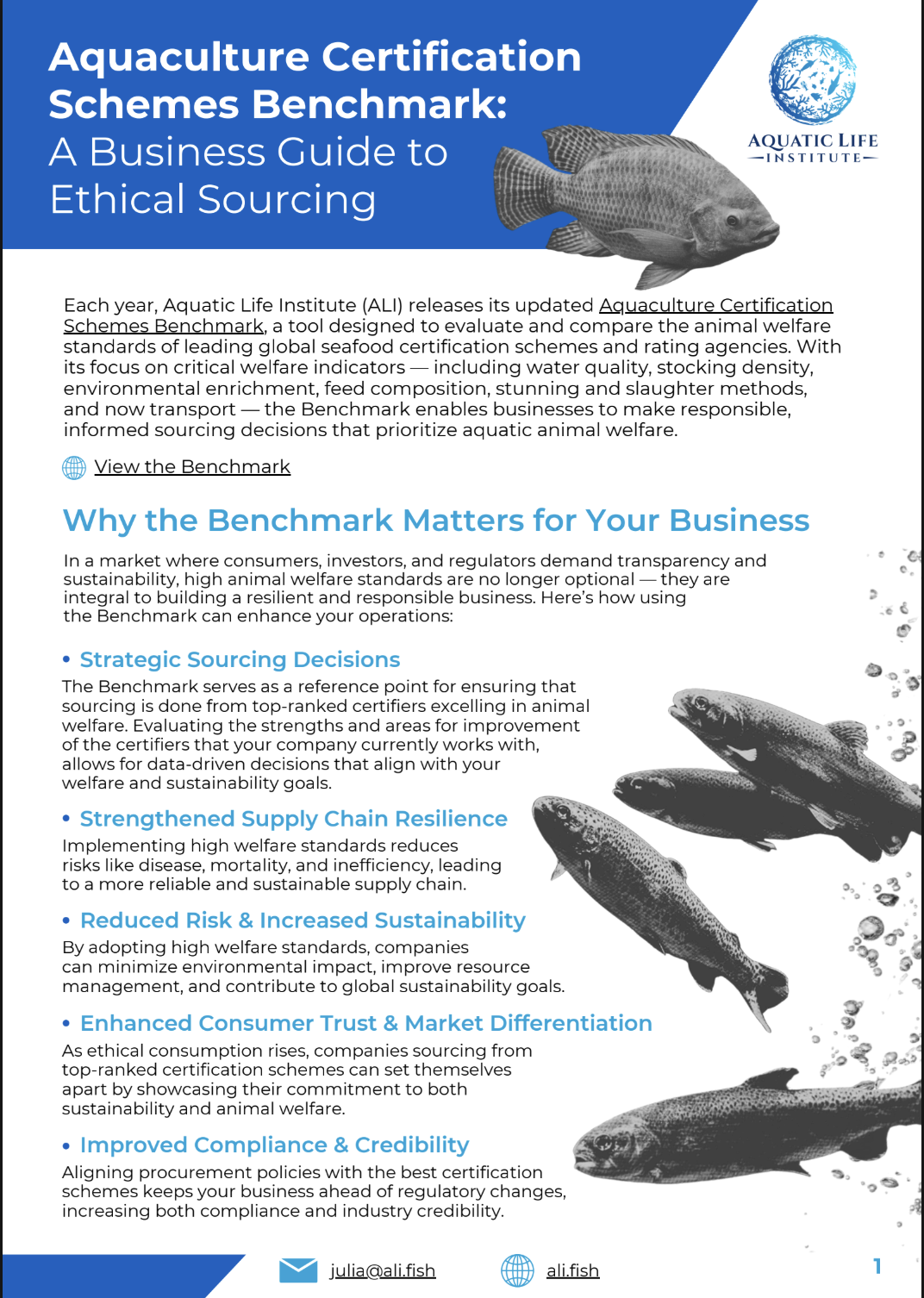 Aquaculture Certification Schemes Benchmark: A Business Guide to Ethical Sourcing