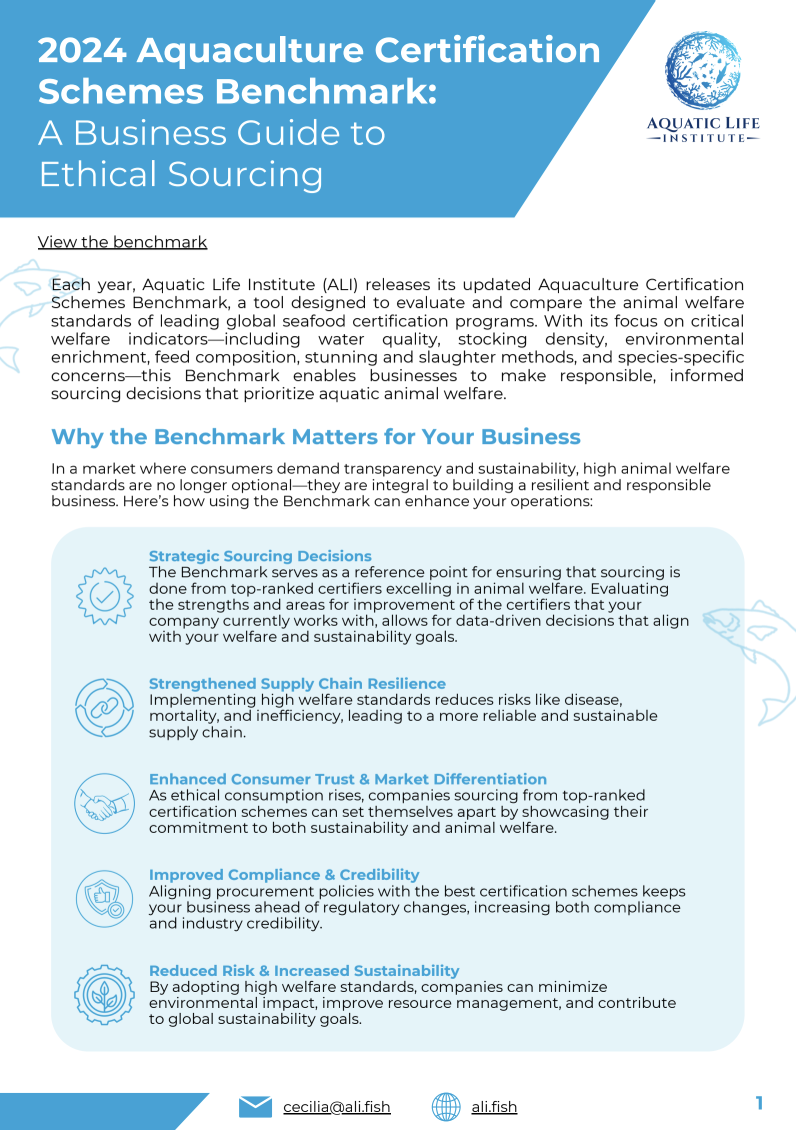 2024 Aquaculture Certification Schemes Benchmark: A Business Guide to  Ethical Sourcing