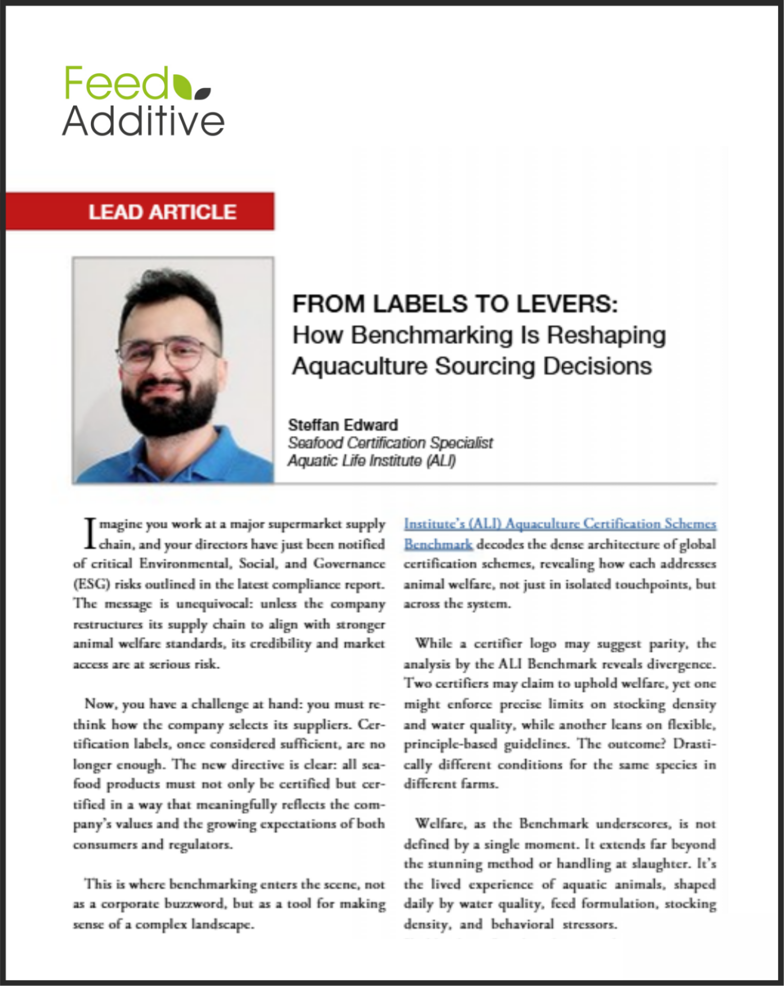 Feed & Additive: From labels to levers: How benchmarking is reshaping aquaculture sourcing decisions