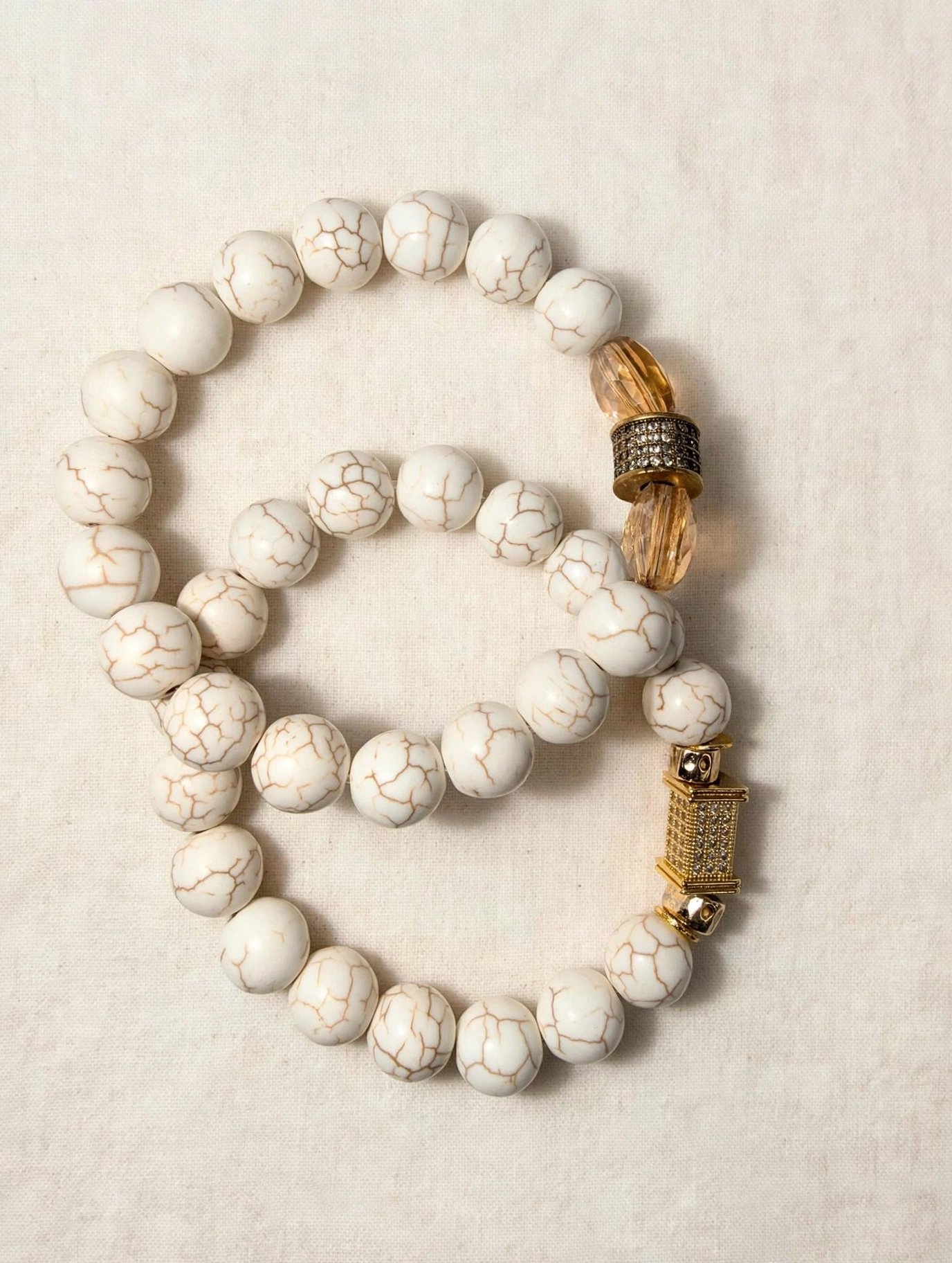 Cream Howlite Bracelet Set