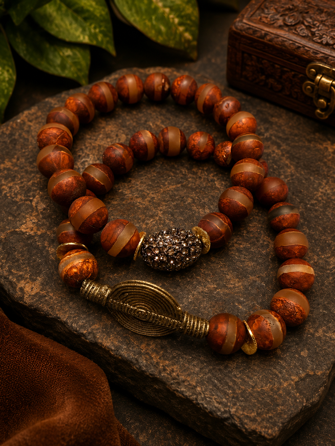 Tibetan Agate Matte Bracelet Set