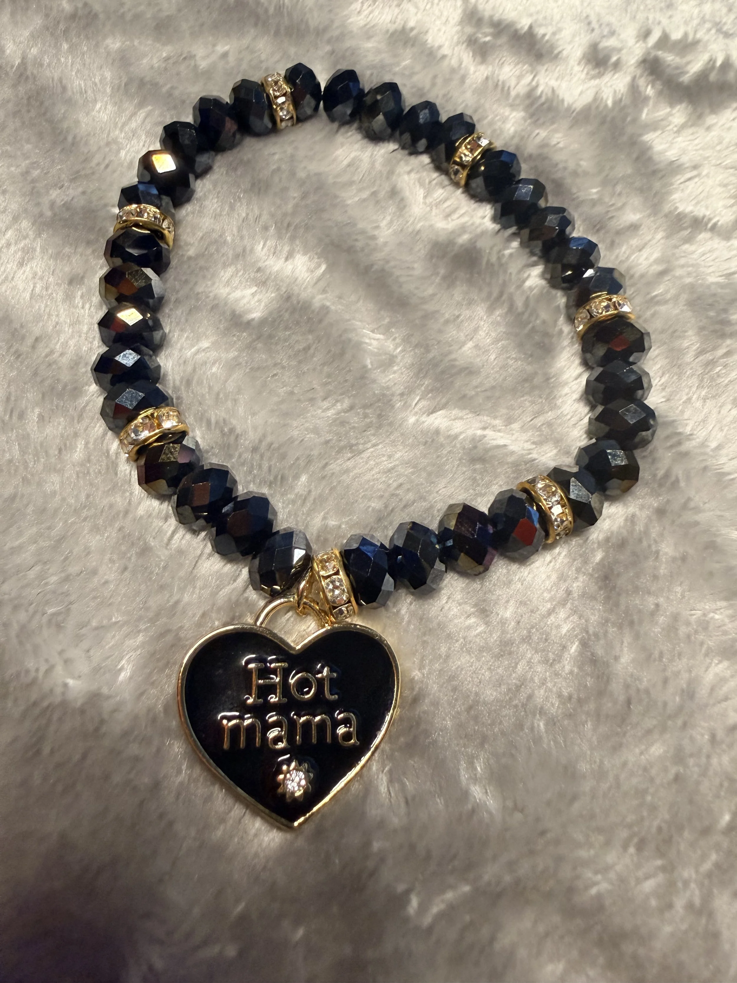 Black Iridescent Beaded Bracelet