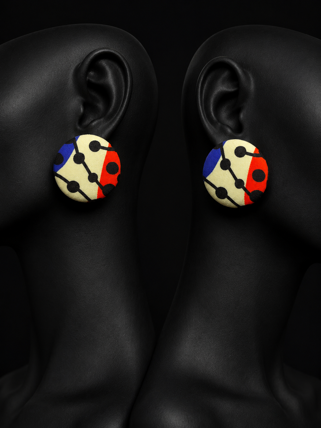 Vibrant African-Inspired Fabric Stud Earrings