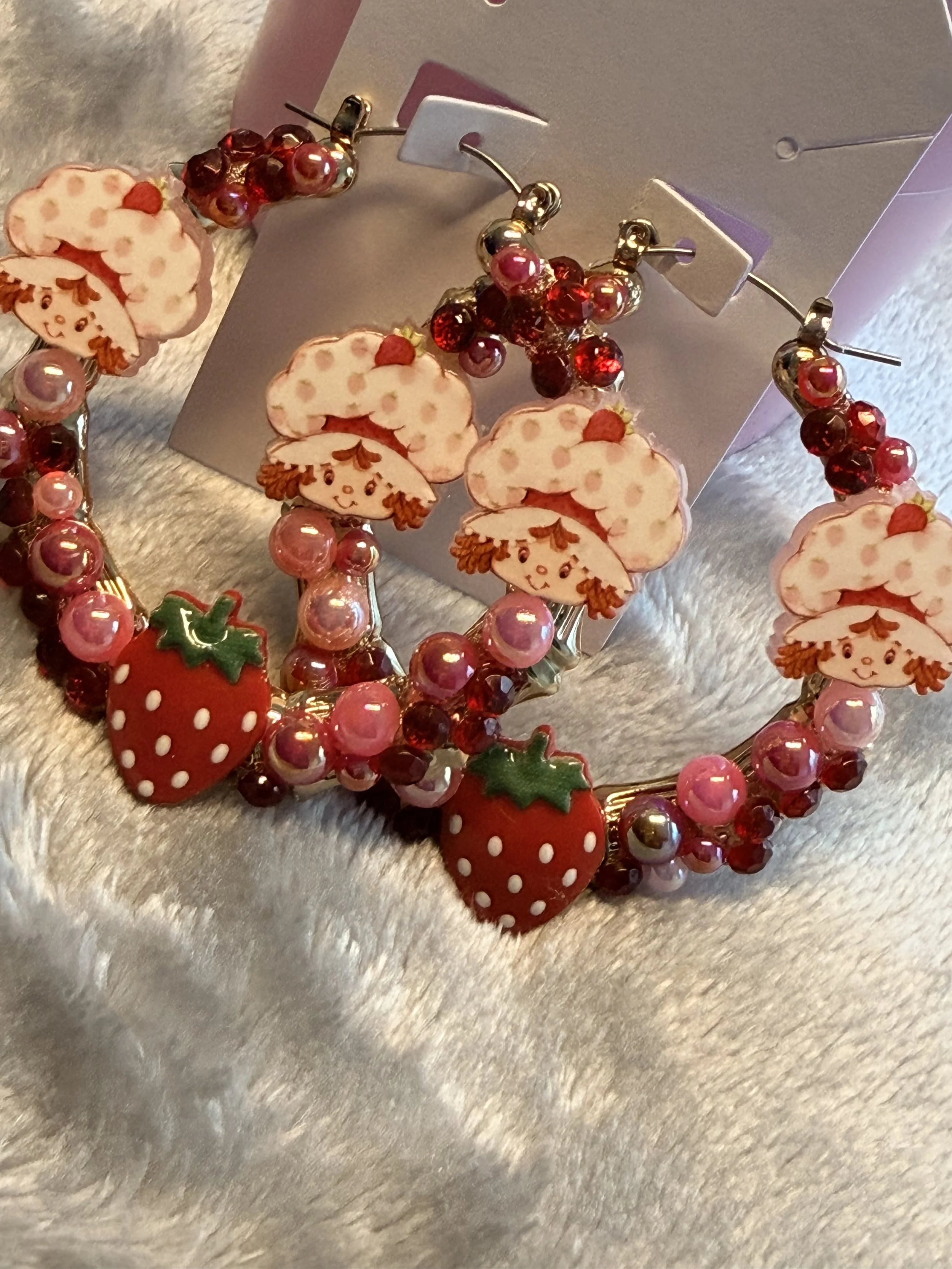Strawberry Shortcake Bamboo Earrings