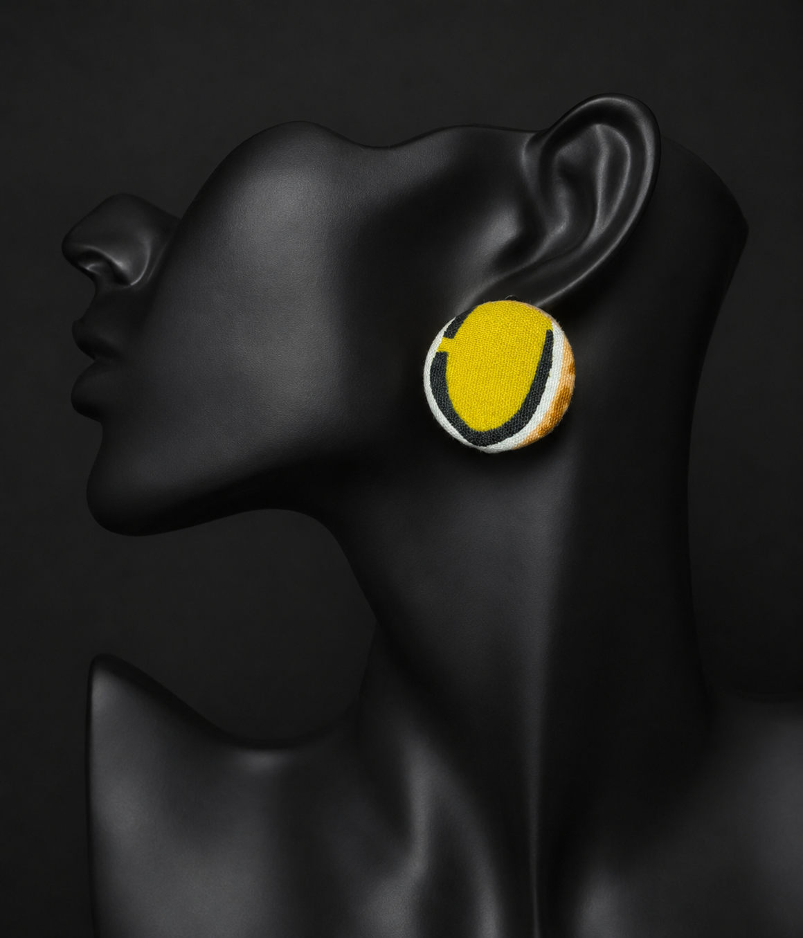 Bold Yellow & Black Statement Earrings