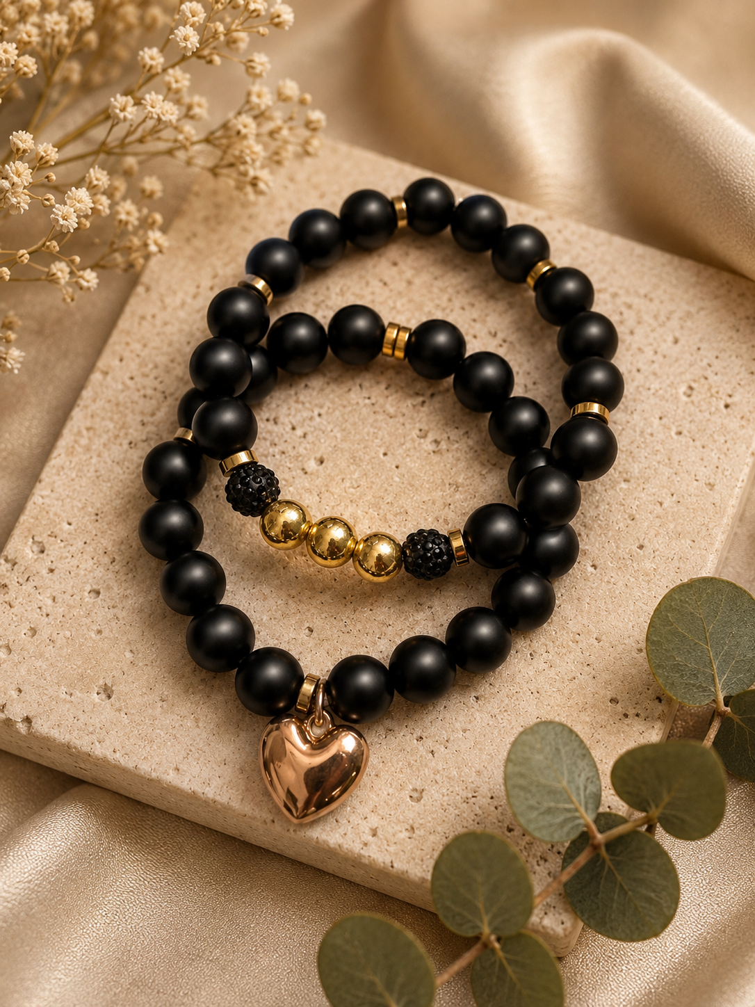 Black Onyx Beaded Stack