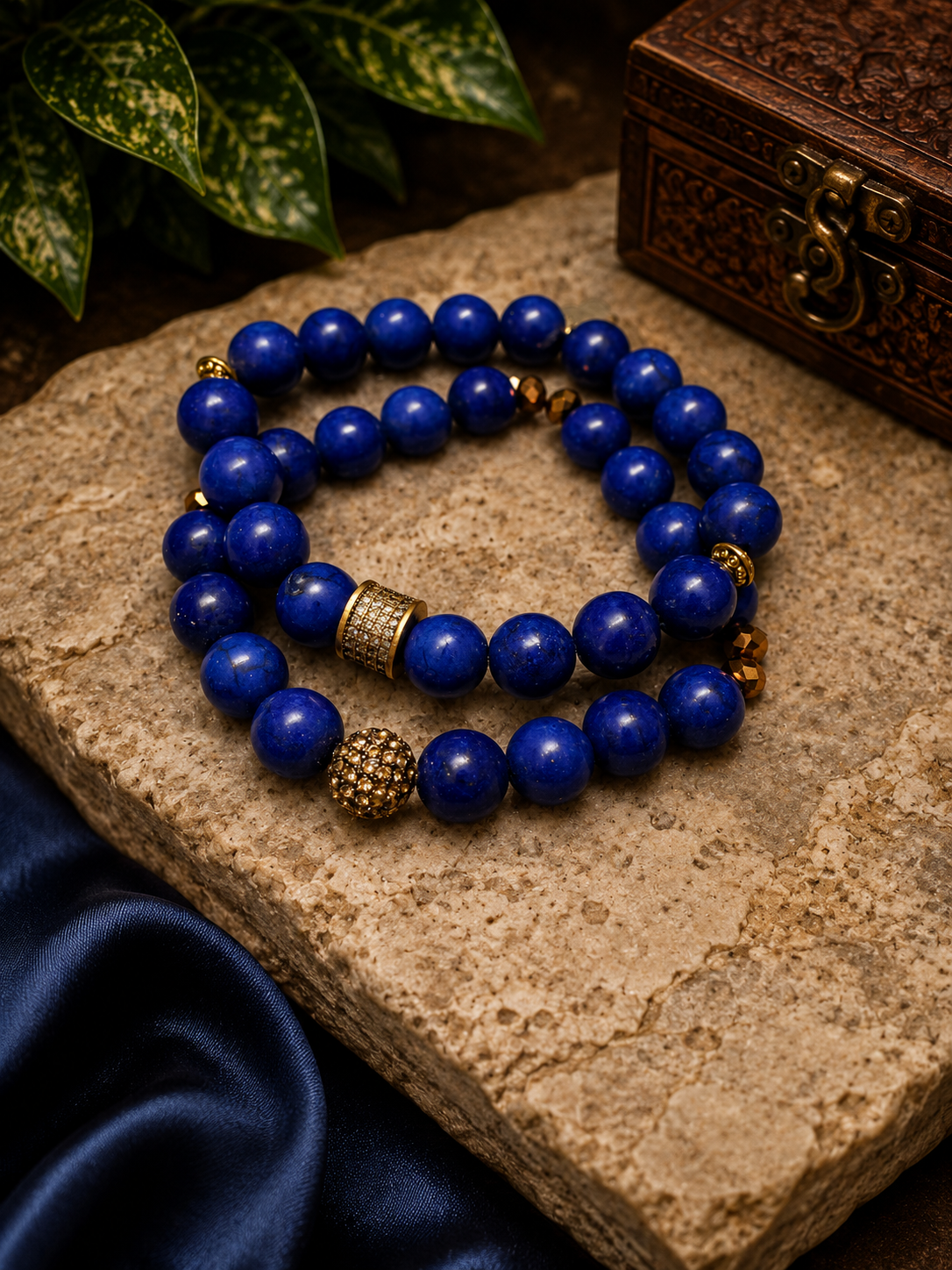 Blue Beaded Stack
