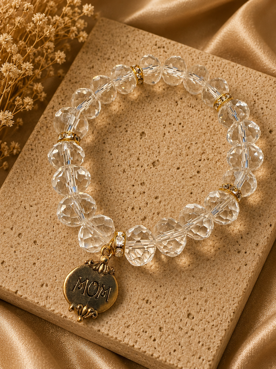 Clear Quartz Beaded Bracelet