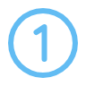 A blue circle with the number 1 inside.