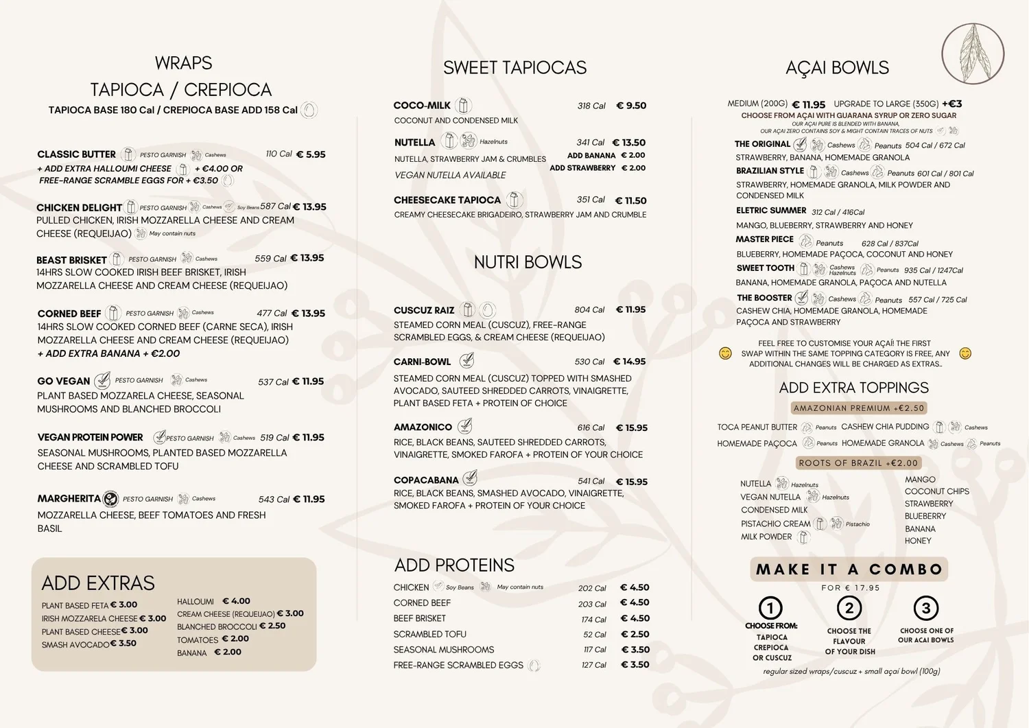 Menu | Discover Nutritious Superfoods — Order Today — TOCA | Tapioca House