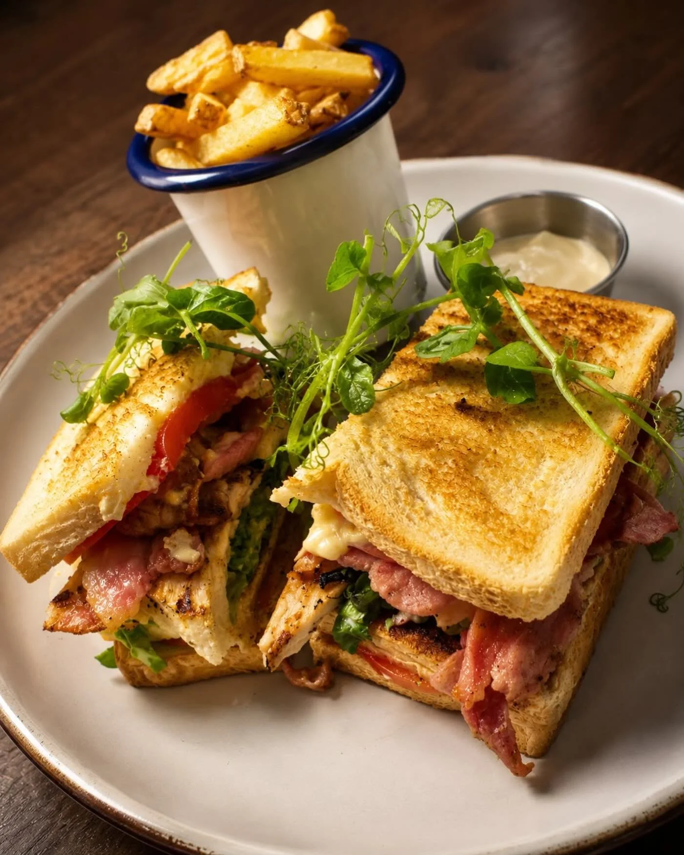 Check out this epic creation from the Hole in the Wall! 🤯

The Hole in the Wall Club Sandwich.

Comes with a generous serving of french fries on the side with a creamy mayo sauce! 

🍟 Visit us to taste this and other mouthwatering delights!

 #hole