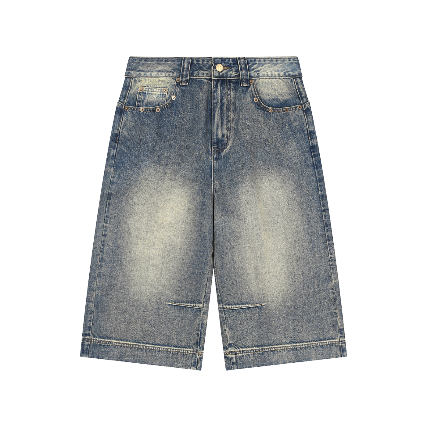 Men's Vintage Wash Baggy Denim Shorts