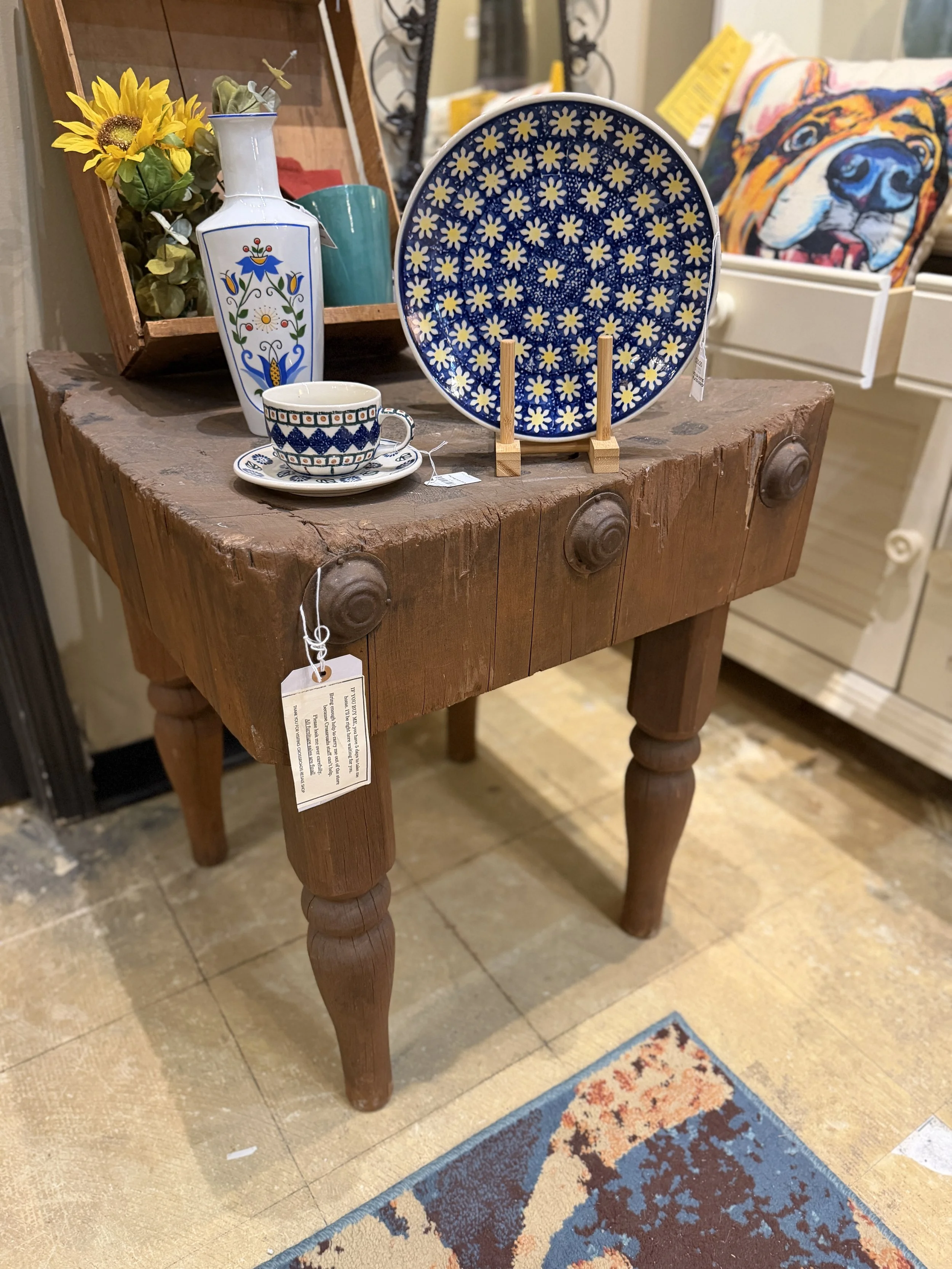 Antique Butcher Block $250