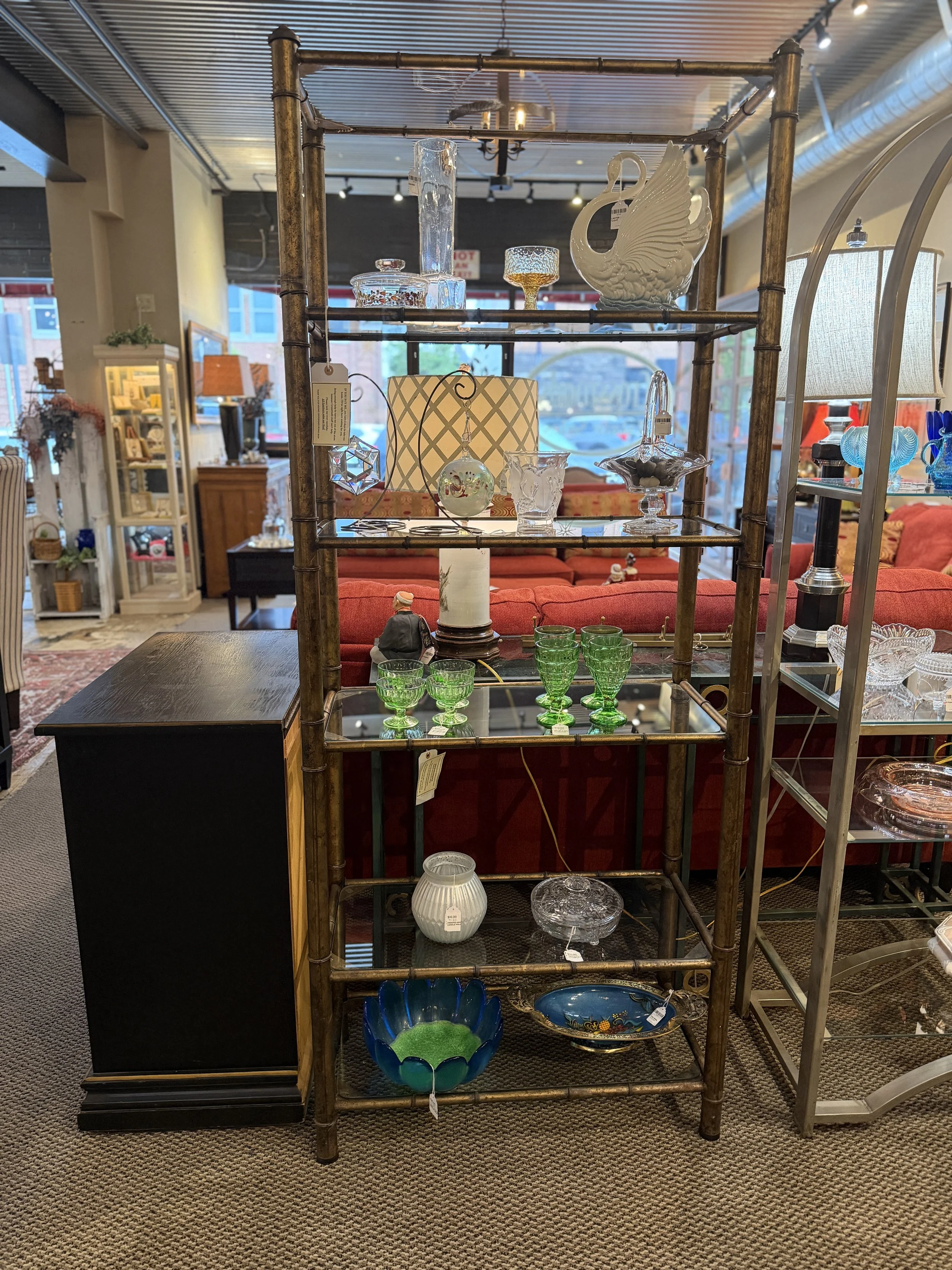 Metal & Glass Shelf Unit $216