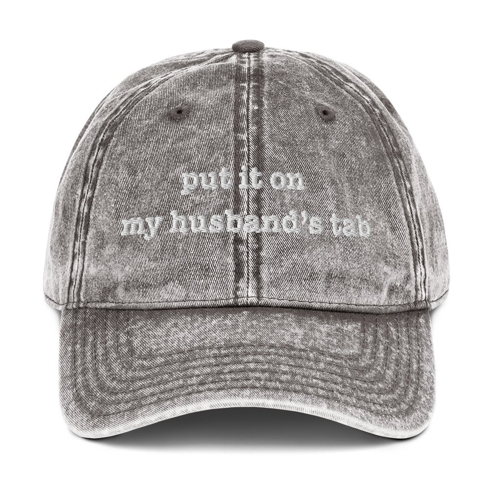 put it on my husband's tab vintage embroidered hat