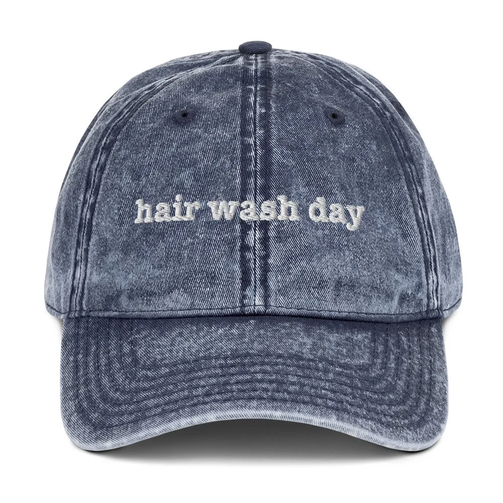 hair wash day vintage embroidered hat