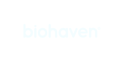 Biohaven logo on a black background