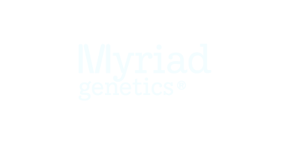 Myriad Genetics logo on a black background.