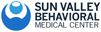 Logo of Sun Valley Behavioral Medical Center with a blue emblem and black text.