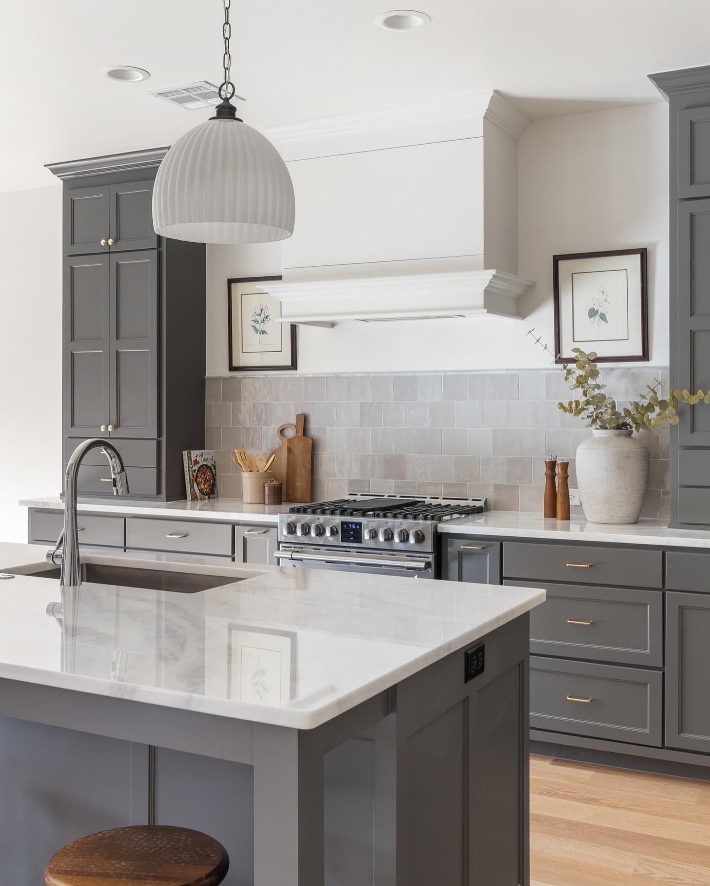 Custom kitchen cabinets and island built by Ward Wood in Oklahoma City