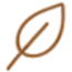 A simple illustration of a single leaf with a curved stem.