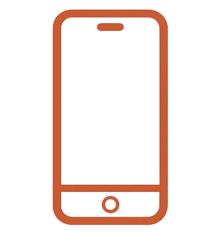 Outline of a smartphone with a large screen and a circular home button.