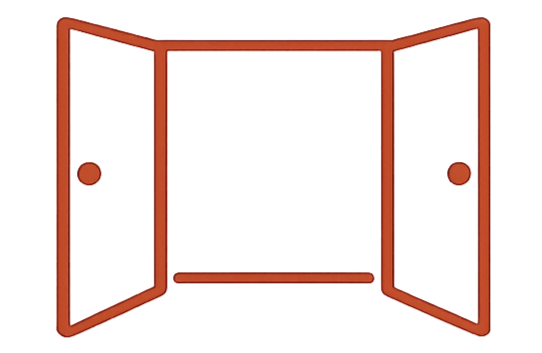 Open window with two red shutters and a fly screen, showing a black screen or unknown background outside.