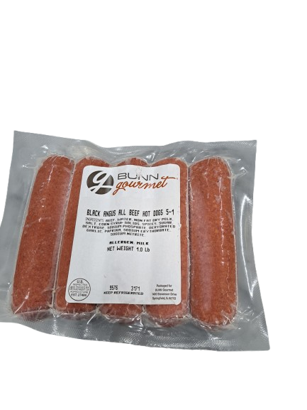 100% Bunn Black Angus Beef Hot Dogs
