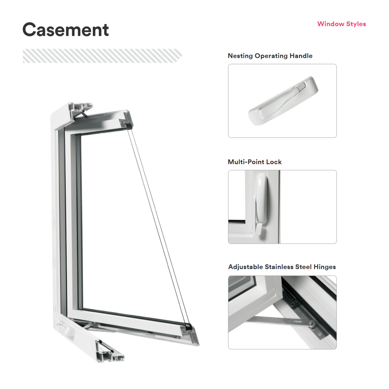 KV custom casement windows with specifications for bruce county homes