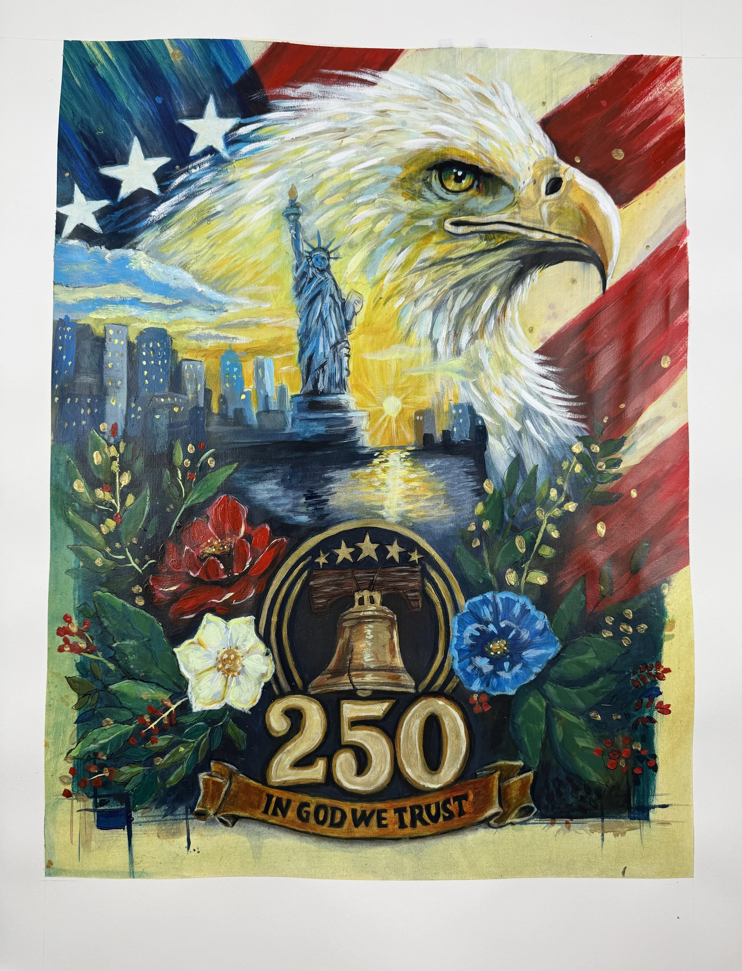 America 250: Facing Forward — Original Mixed Media Painting