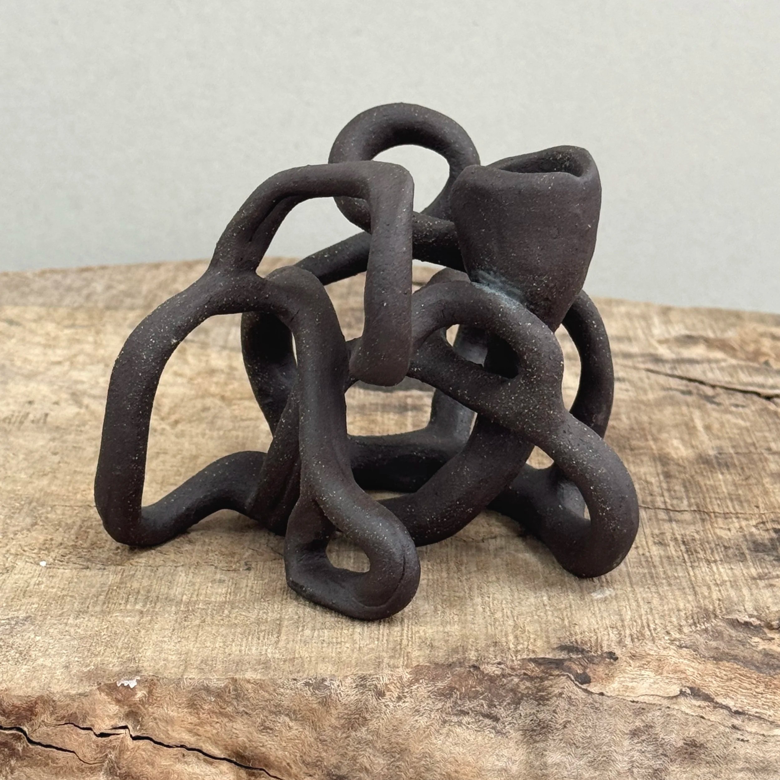 Dark Coiled Candle Holder No.2