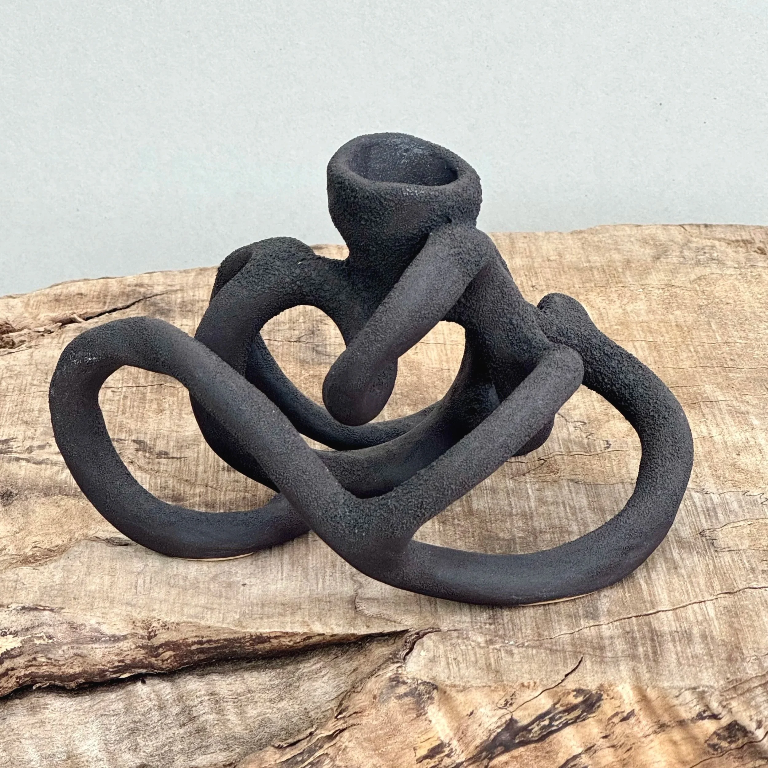 Coiled Candle Holder-Lava
