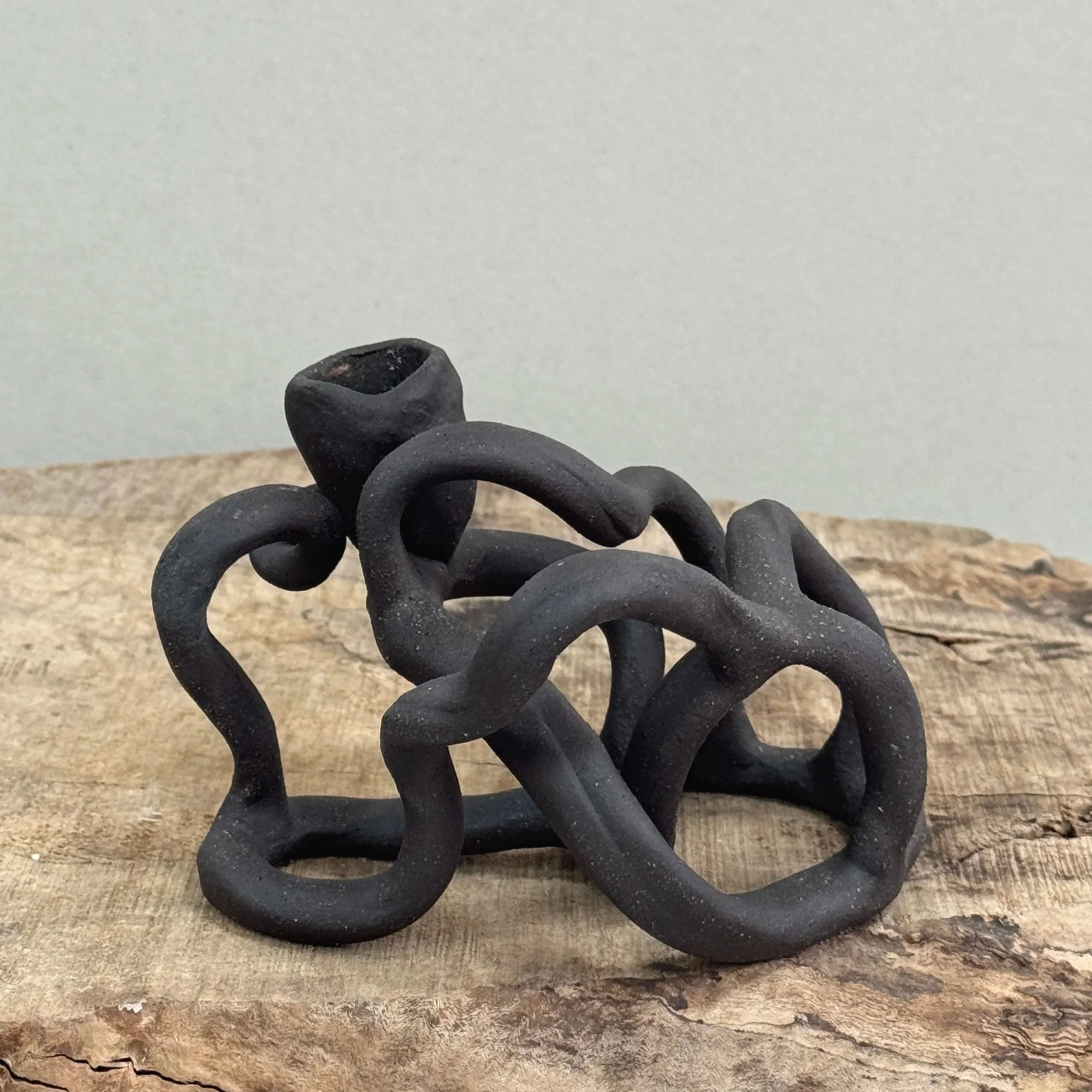 Dark Coiled Candle Holder No.3