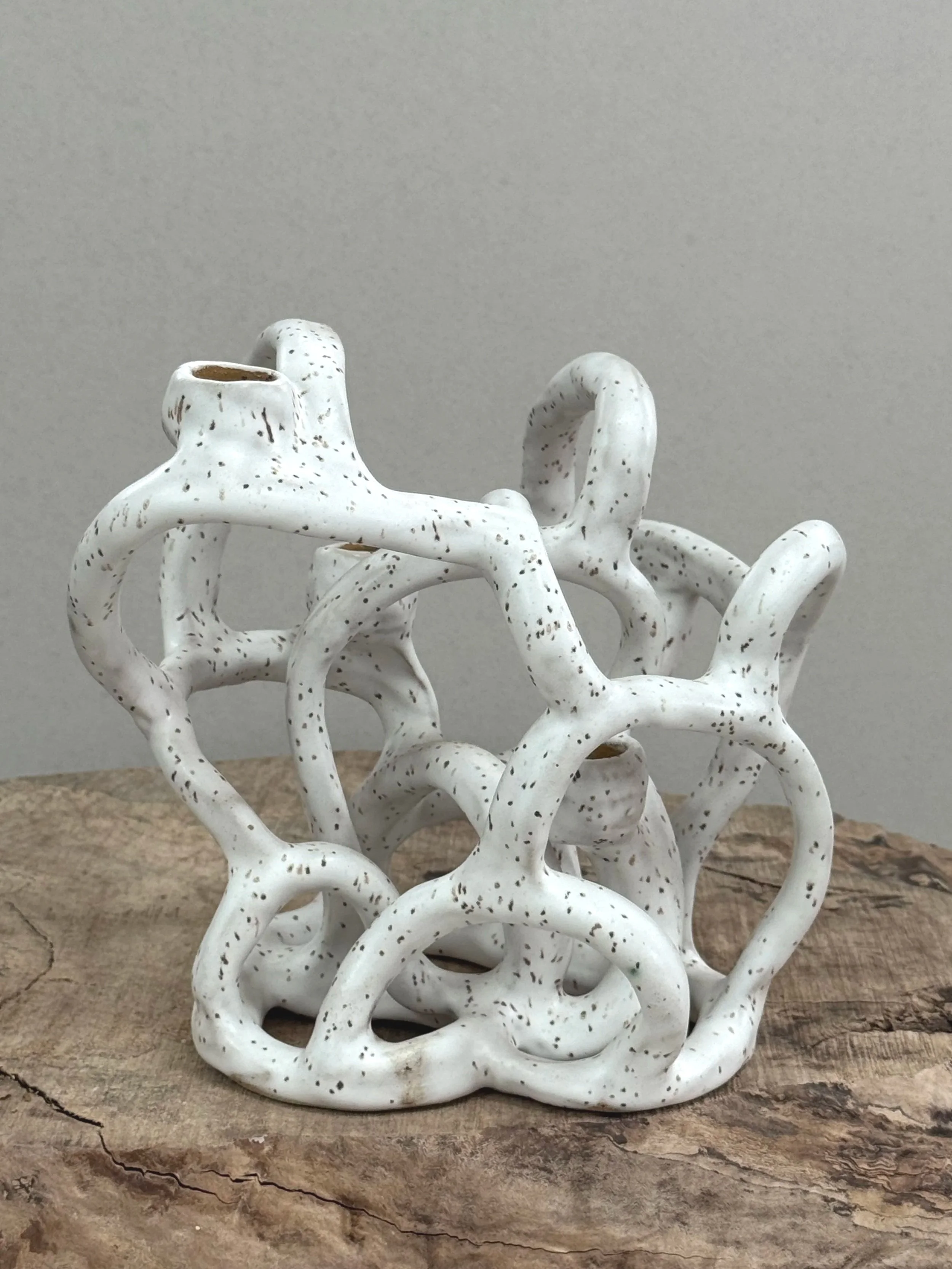 White Coiled Candelabra