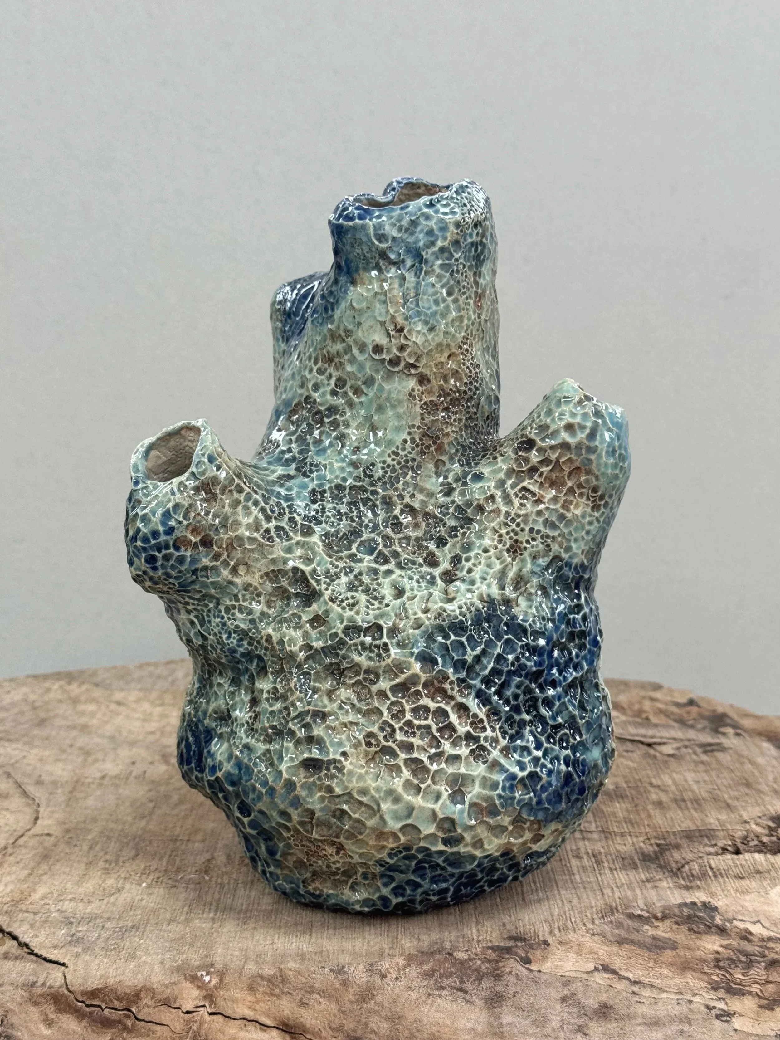 Dark Blue Sea Sponge Vase