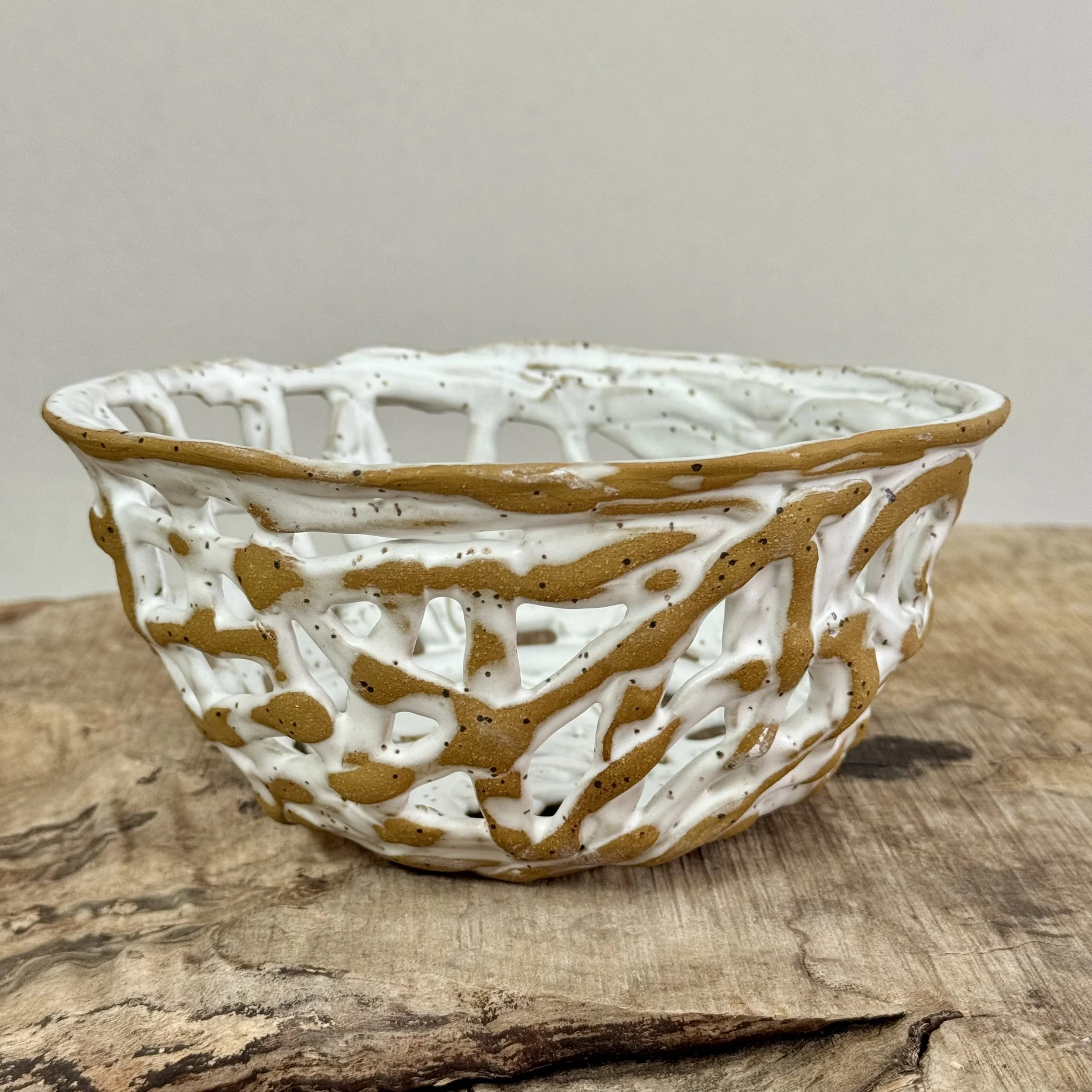 Coiled White Basket-small