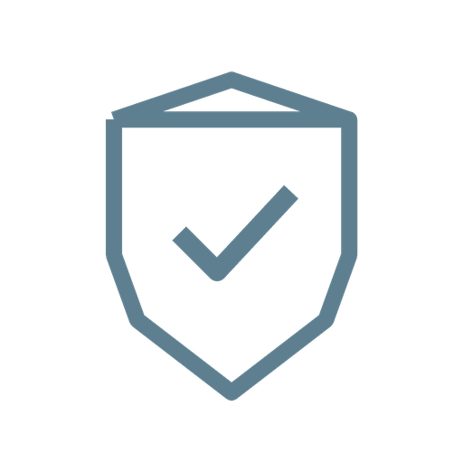 Shield with a checkmark in the center, representing security or protection